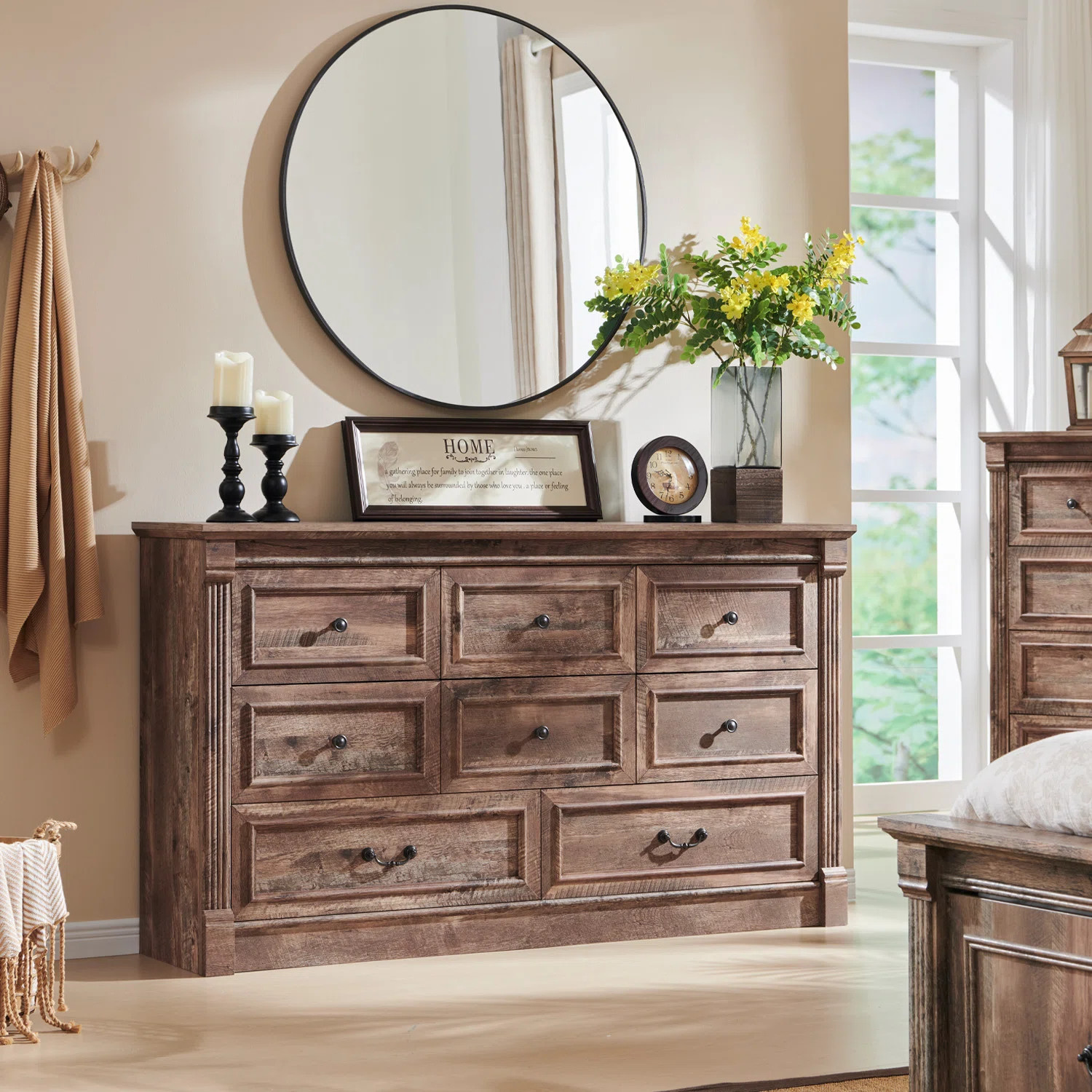 Burlington Farmhouse 8 Drawers Dresser for Bedroom, 61.2" Wide Large Dressers & Chests of Drawers | Wayfair North America