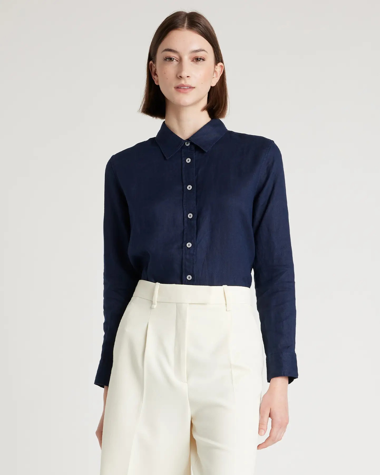 100% European Linen Shirt | Quince in Deep Navy | Quince