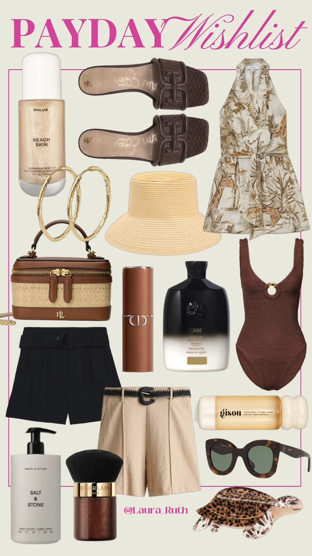 May Payday Wishlist 🤎🥂
Currently craving easy neutrals, beachy textures, and a few luxe beauty staples to make everyday feel a little more elevated. Think woven accessories, striped swim, comfy matching sets, sun-ready skincare, and all the glowy finishes. 

 #LTKuk #LTKsummer #LTKtravel