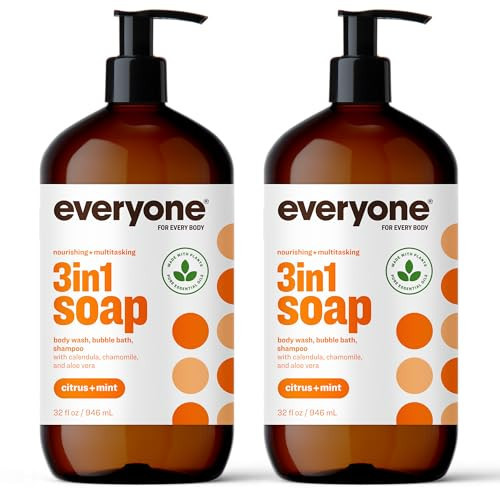 Everyone 3-in-1 Soap, Body Wash, Bubble Bath, Shampoo, 32 Ounce (Pack of 2), Citrus and Mint, made with Essential Oils for Men and Women | Amazon (US)