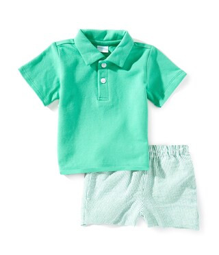 Edgehill Collection Baby Boys Knit Short Sleeve Polo & Stripe Shorts Set | Dillard's | Dillard's