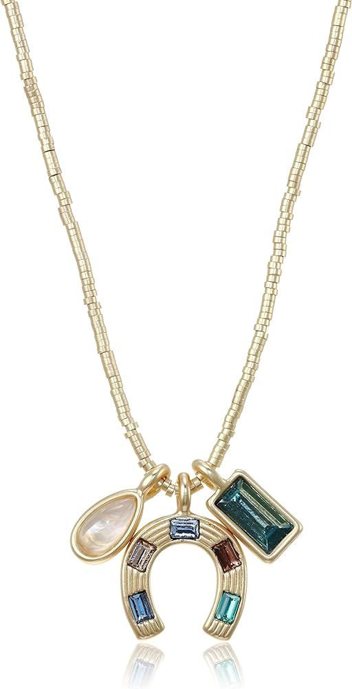 Lucky Brand Horseshoe Charm Pendant Necklace, Gold, One Size | Amazon (US)