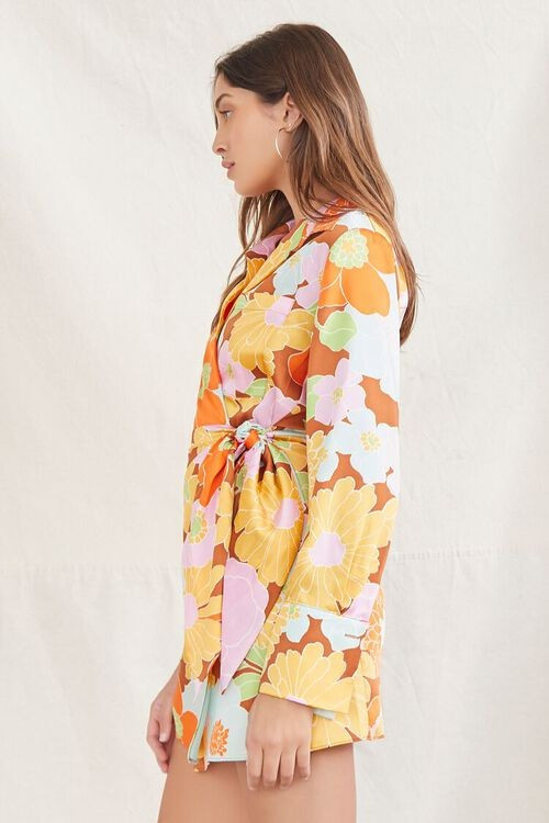 Floral Satin Belted Wrap Dress | Forever 21 (US)