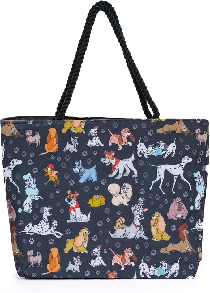 Disney Dogs Tote Bag for Women, 101 Dalmatians Lady and Tramp Print Large Canvas Purse, Disney Wo... | Amazon (US)