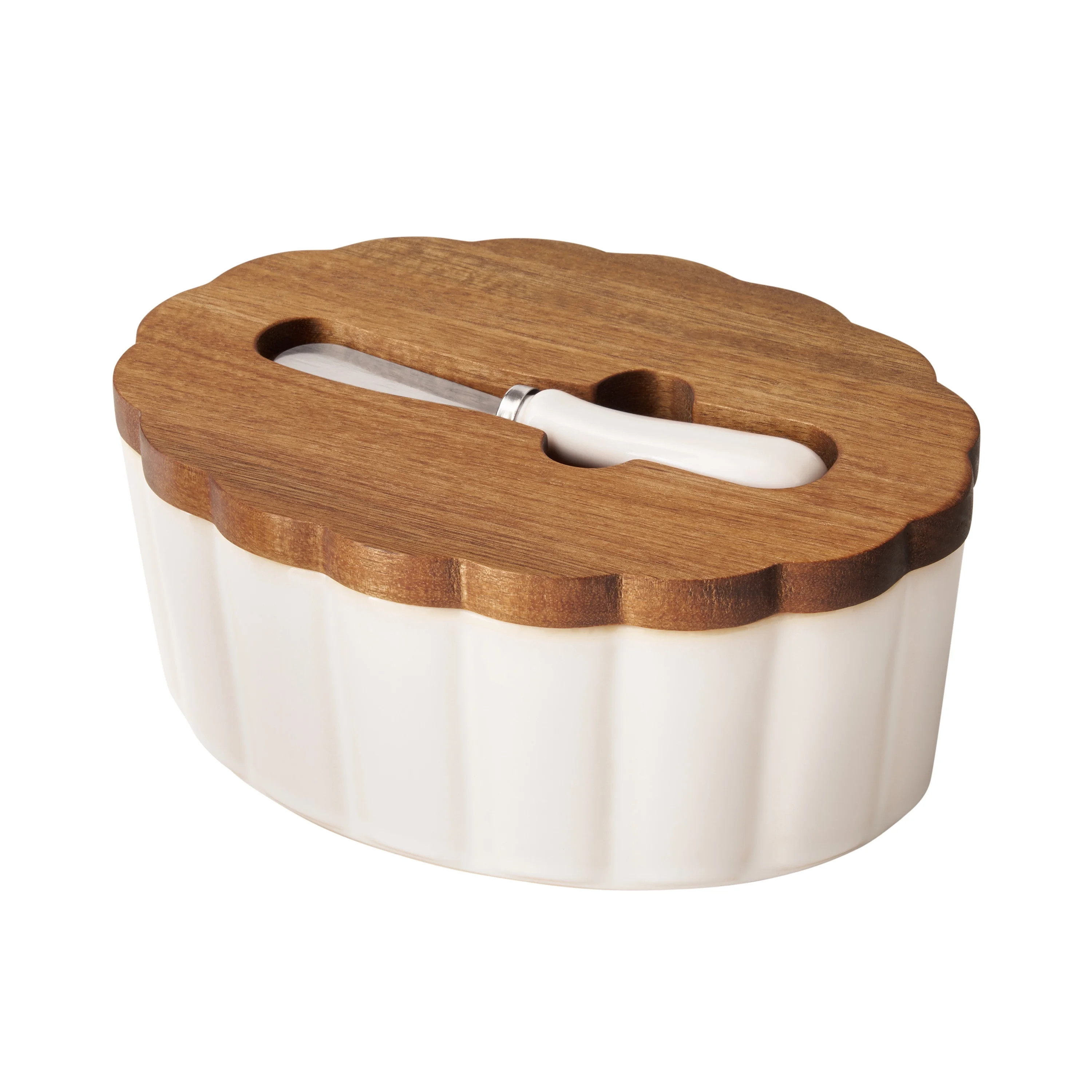 The Pioneer Woman Colette Stoneware Butter Dish, White | Walmart (US)