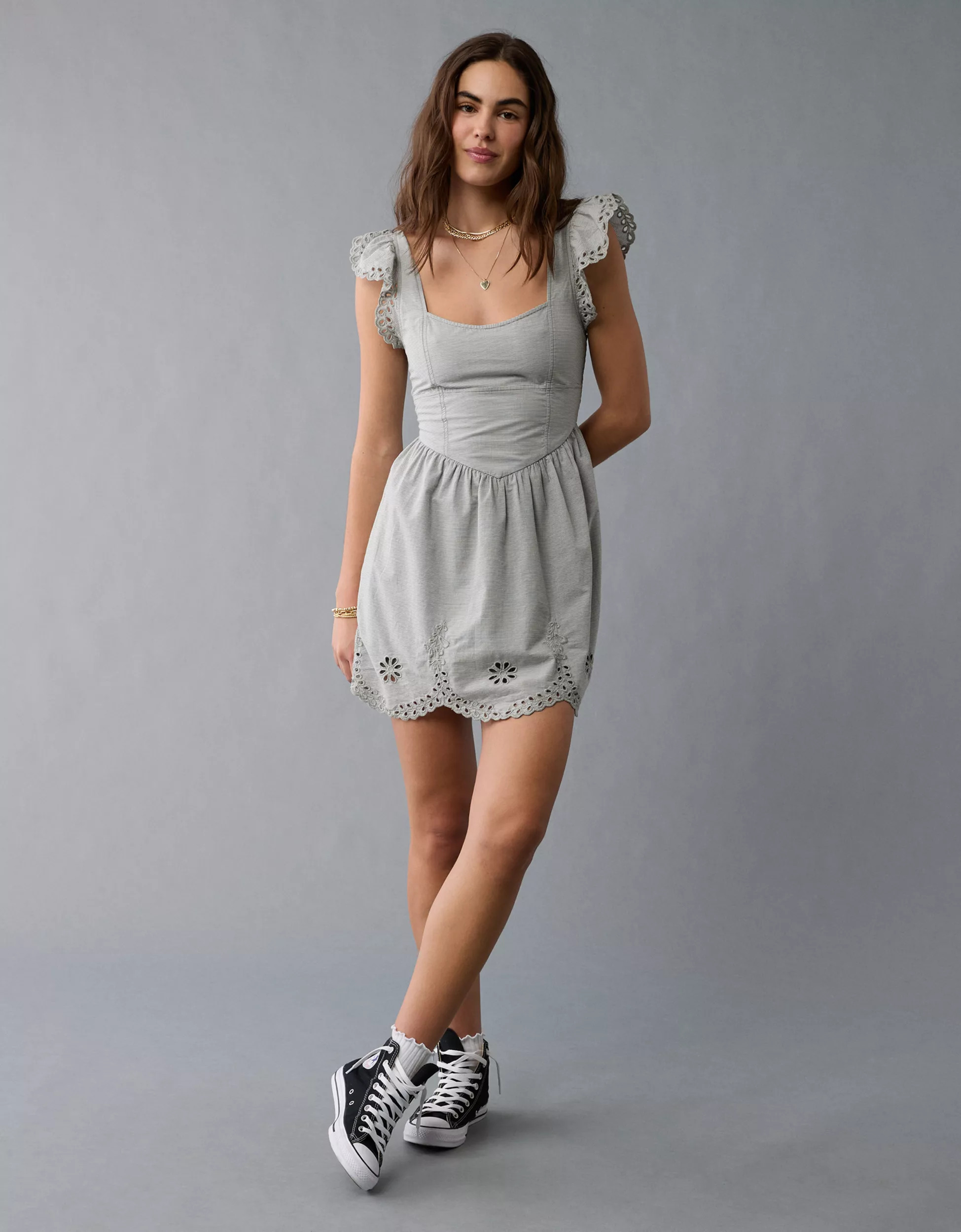 AE V-Waist Corset Mini Dress | American Eagle Outfitters (US & CA)