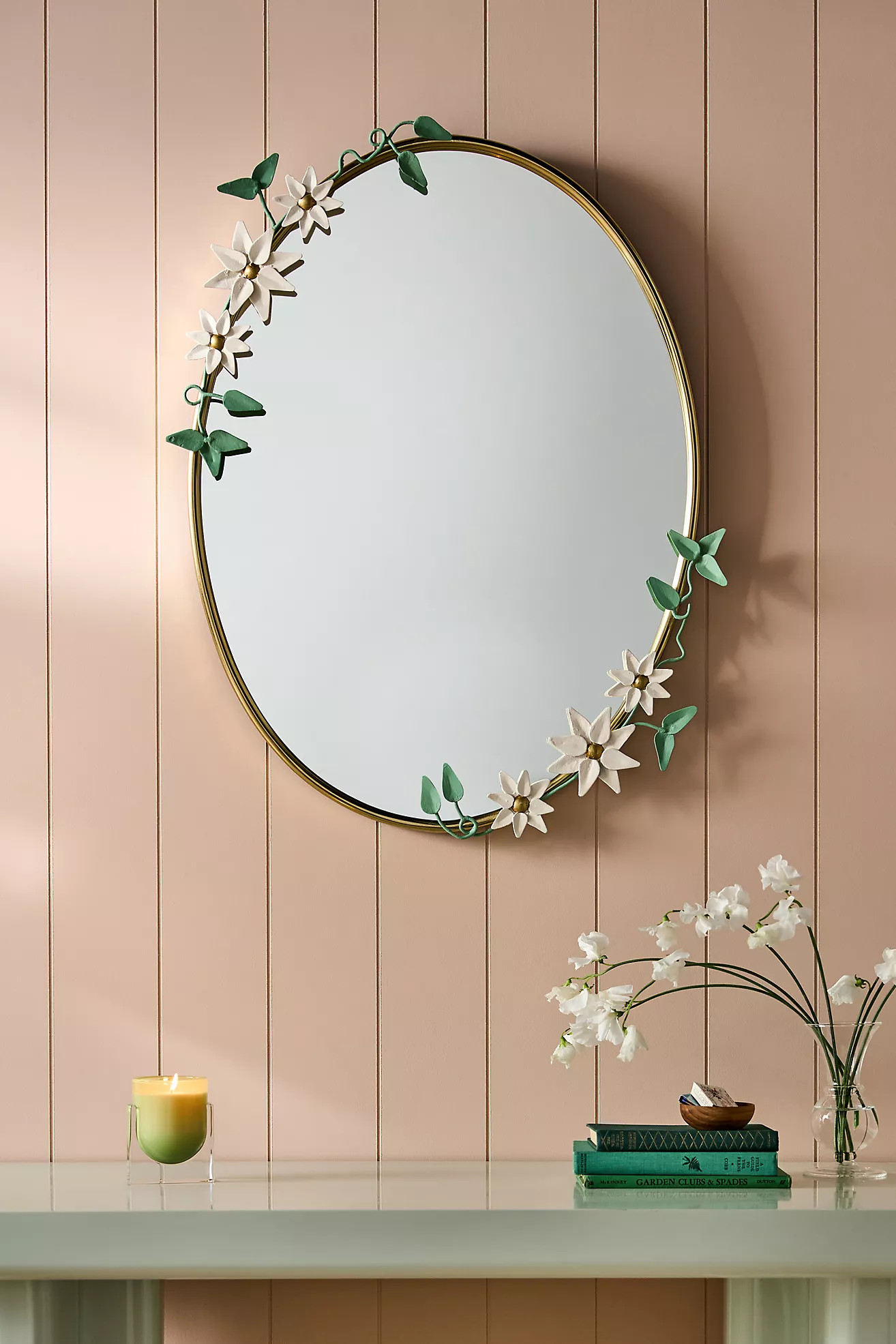 Stray Dog Designs x Anthropologie Clematis Oval Wall Mirror | Anthropologie (US)