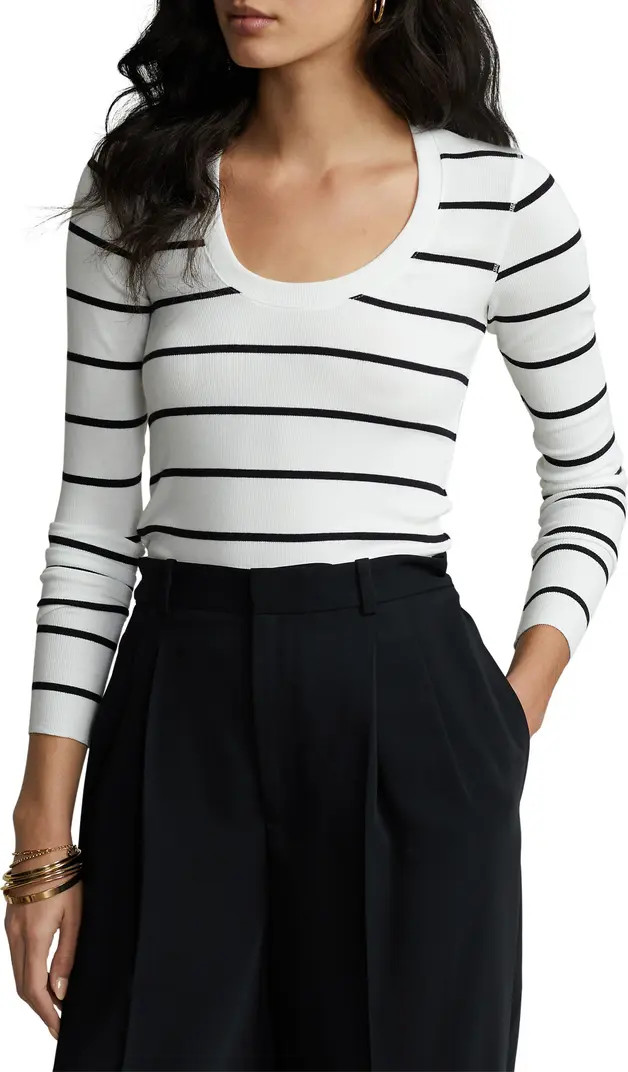 Stripe Rib Long Sleeve Top | Nordstrom
