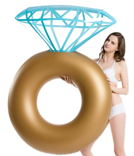 Jasonwell Inflatable Diamond Ring Pool Float - Engagement Ring Bachelorette Party Float Stagette Decorations Swimming Tube Floaty Outdoor Water Lounge Floats for Adults | Amazon (US)