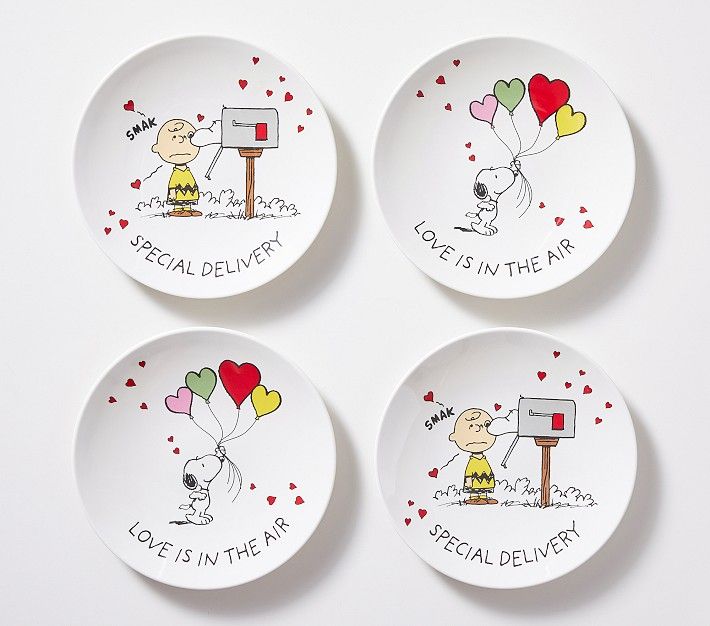 Peanuts® Valentine's Day Plates | Pottery Barn Kids