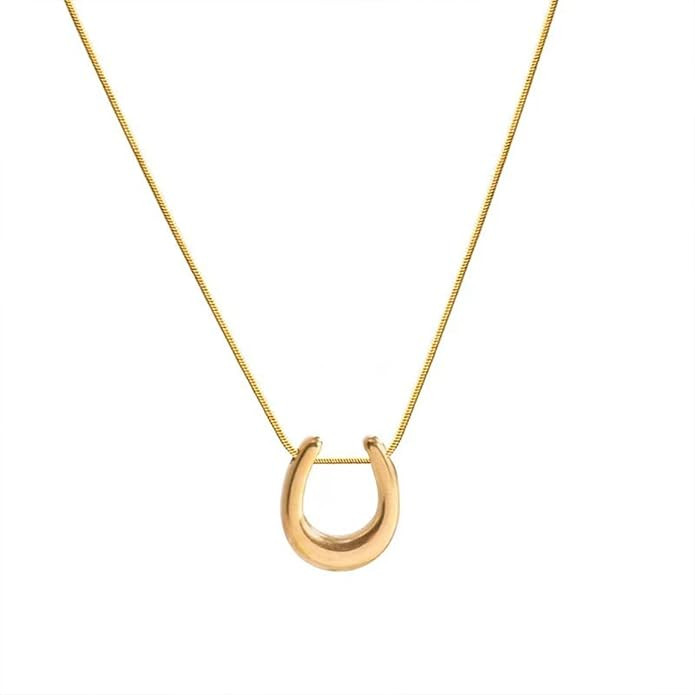 Gold Statement Necklaces for Women Chunky Horseshoe Pendant Necklaces Boho Long Chain Necklace Un... | Amazon (US)