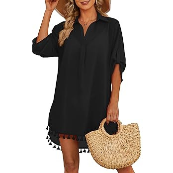 Yincro Women Swimsuit Cover Up Shirt 2026 Tassel Beach Bathing Suit for Swimwear Bikini Dress | Amazon (US)