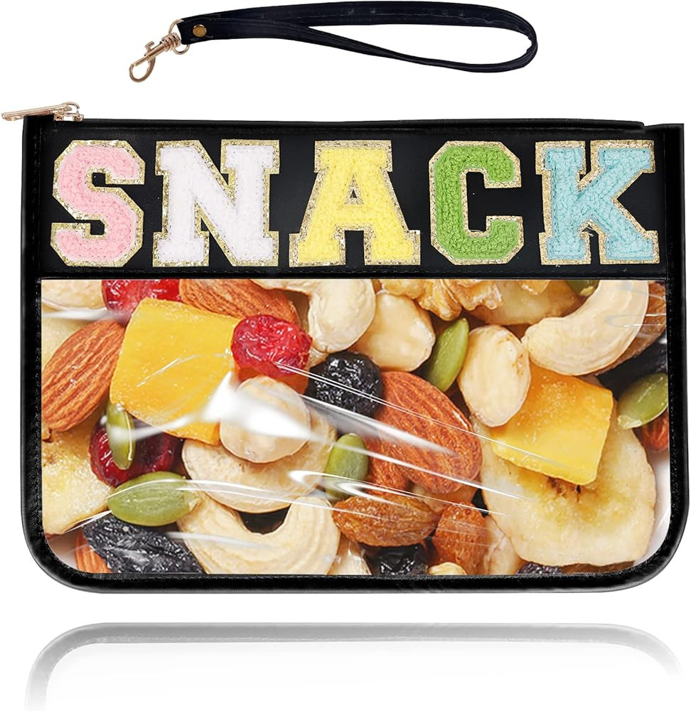 Chenille Letter Bag, Clear PVC Bag, Waterproof and Dust-proof Monogram Portable Flat Pouch with Z... | Amazon (US)