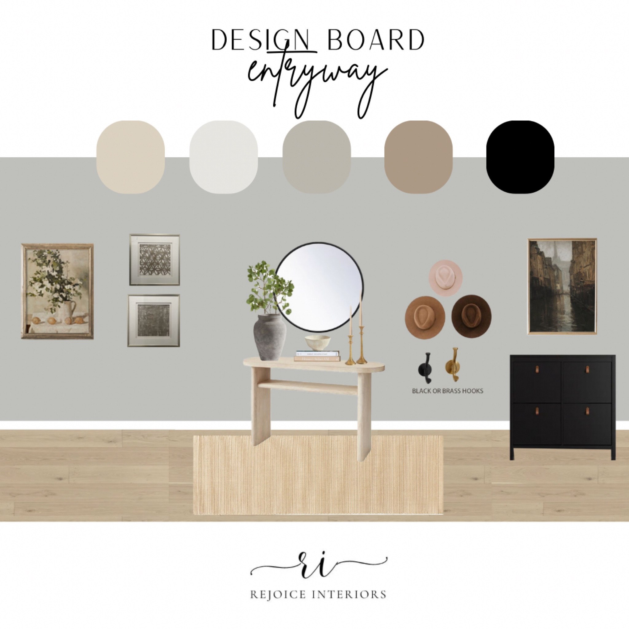 Mood board, entryway, art, console table, simple modern design 

#LTKhome #LTKunder100 #LTKunder50