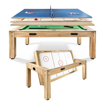 American Legend Madison 4-in-1 Multi Flip Top Game Table, Indoor Combo Reversible Pool Table with Billiards, Ping Pong, Air Hockey and Dining Surface | Wayfair North America