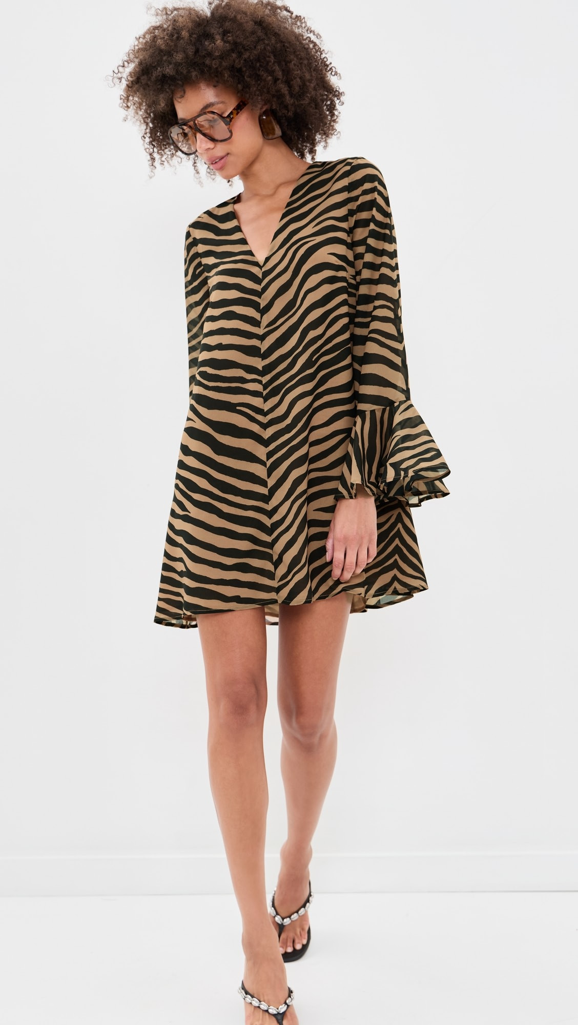 SIMONMILLER Marion Chiffon Dress Tiger Stripe S | Shopbop