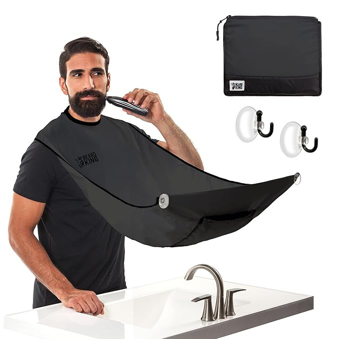 BEARD KING - The Official Beard Bib - Hair Clippings Catcher & Grooming Cape Apron - “As Seen o... | Amazon (US)