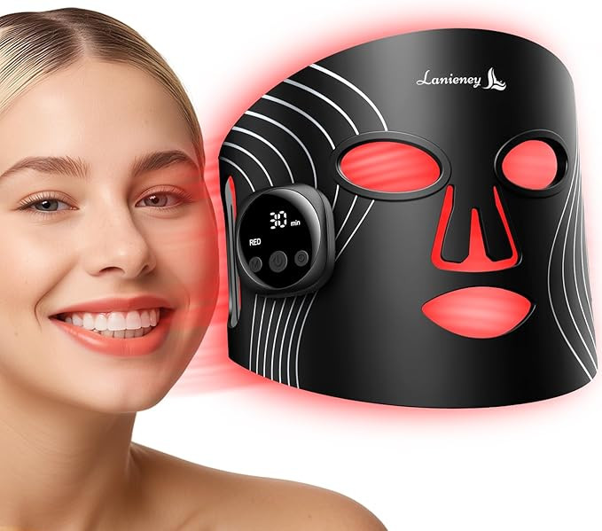 Red Light Therapy Mask for Face, Wireless LED Face Mask Light Therapy with Near-Infrared Light, 4... | Amazon (US)