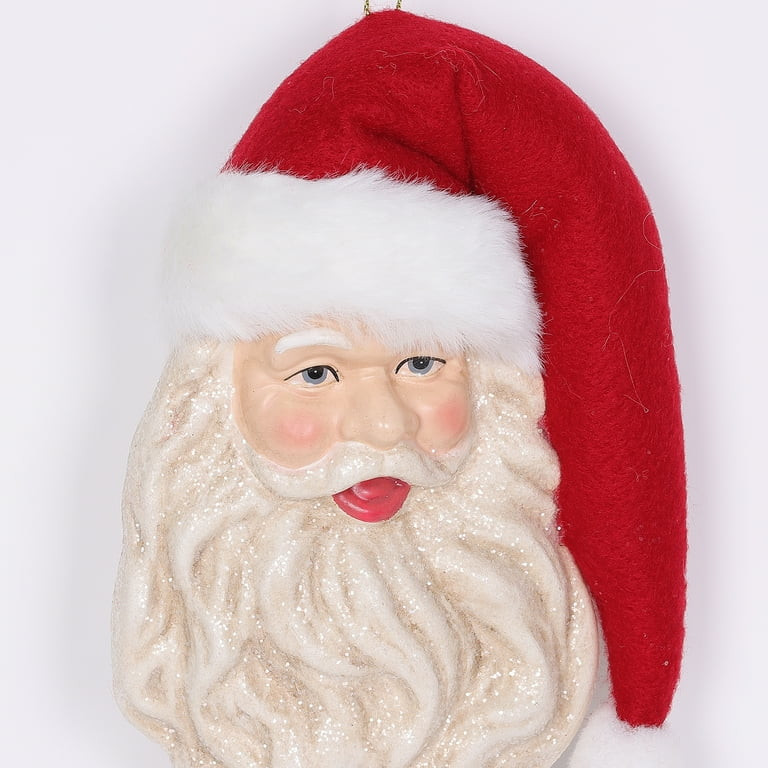 Glitter Santa Head Christmas Ornament, 6 in, by Holiday Time | Walmart (US)