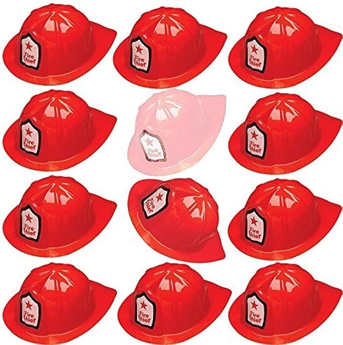 Adorox 12 Pcs Firefighter Chief Soft Plastic Hat Party Favor | Amazon (US)