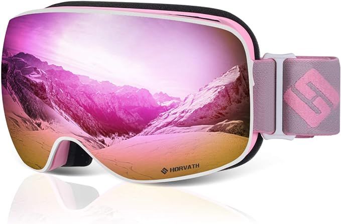 SH HORVATH Ski Snowboard Goggles Magnetic Mirrored Lens 120s Anti-Fog for Adult | Amazon (US)