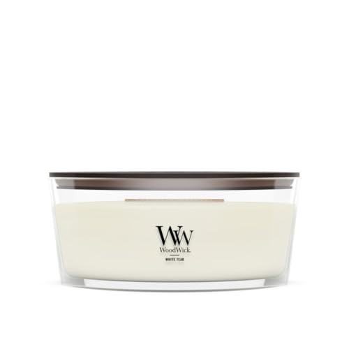 WoodWick White Teak Gifts for Women and Men, 16 oz Ellipse Candle with Crackling Wick | Amazon (US)