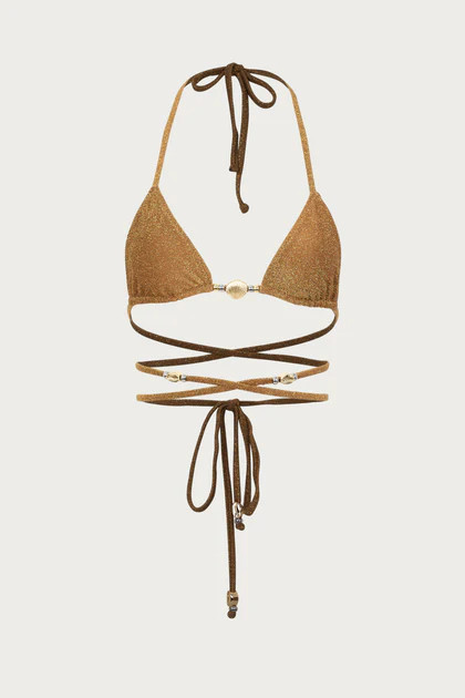 Shell Triangle Top (Mocha Shimmer Lurex) | SAME