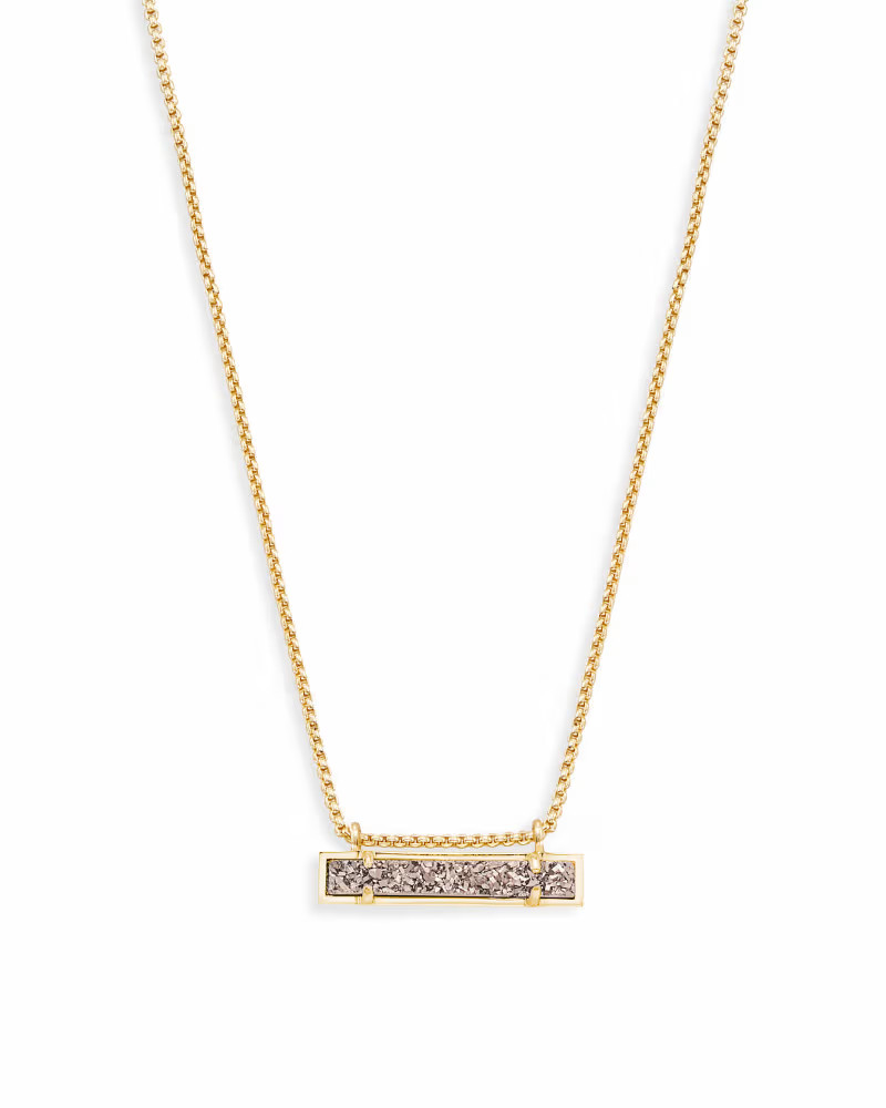 Leanor Gold Pendant Necklace in Platinum Drusy | Kendra Scott