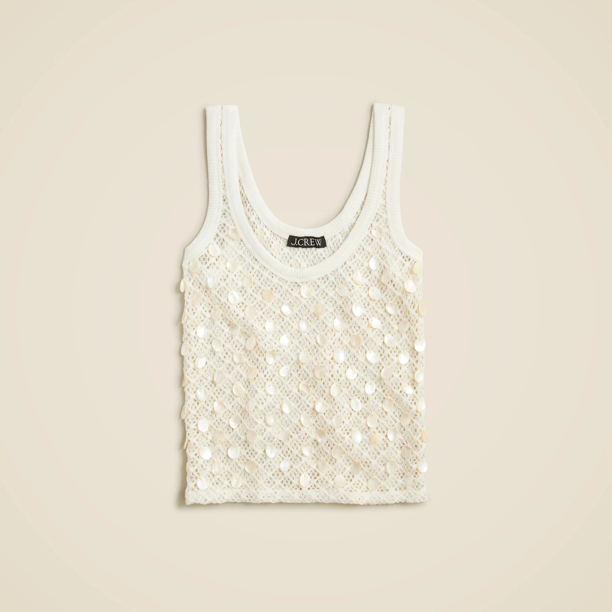 Crochet shell-embroidered tank top | J. Crew US