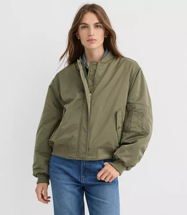 Twill Bomber Jacket | LOFT
