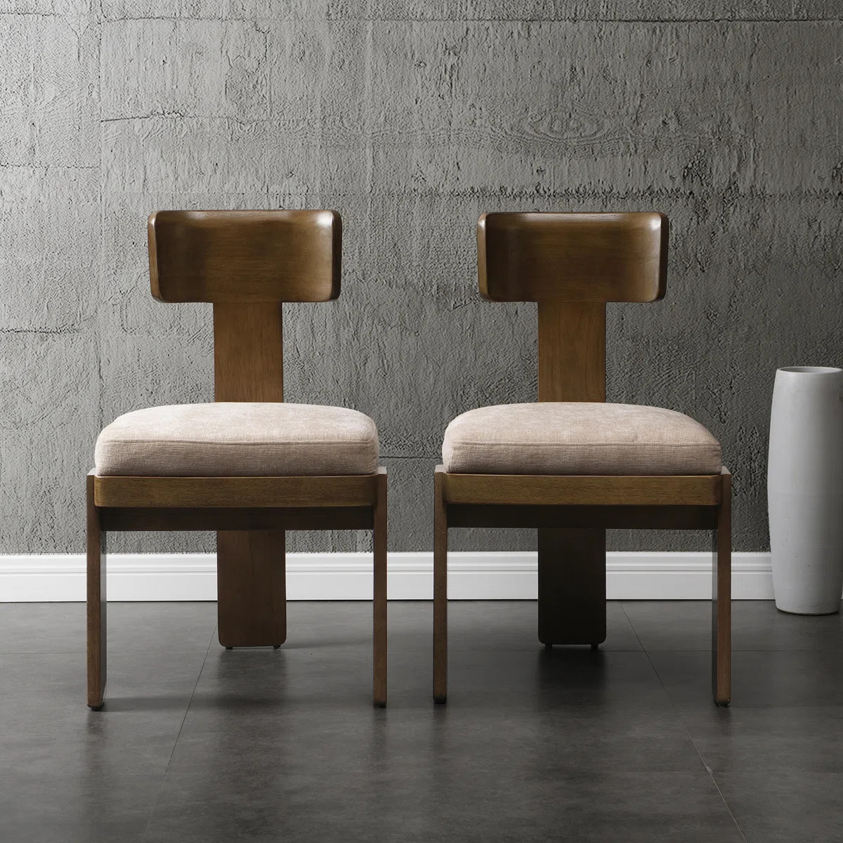 Ebern Designs Upholstered Dining Chairs Set Of 2, Fabric Side Chairs With Solid Rubber Wood Legs ... | Wayfair North America