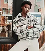 Plaid Boucle Bubble Jacket | LOFT