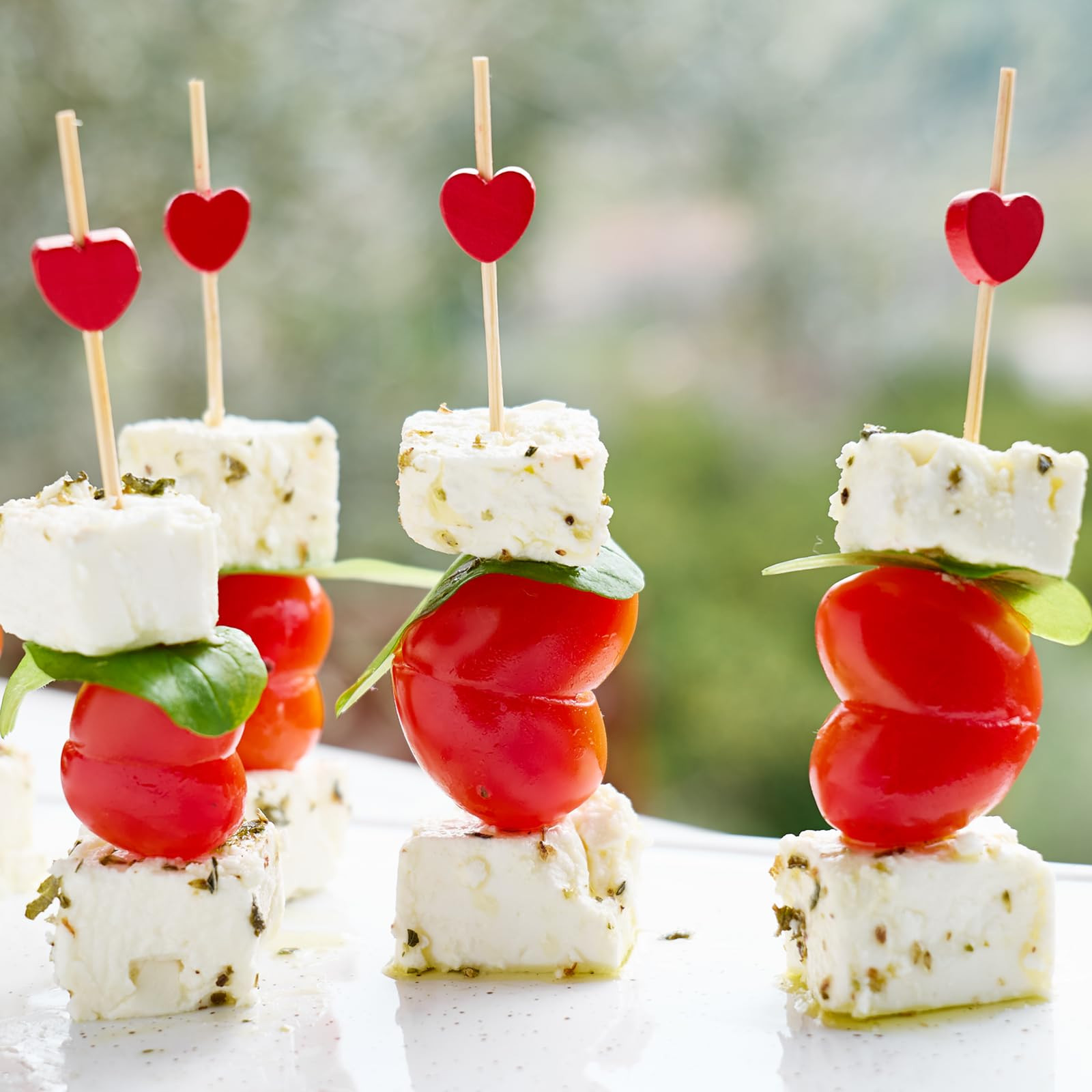 Minisland Red Love Heart Cocktail Picks, 4.7 Inch Long Bamboo Fancy Toothpicks for Appetizers, De... | Amazon (US)