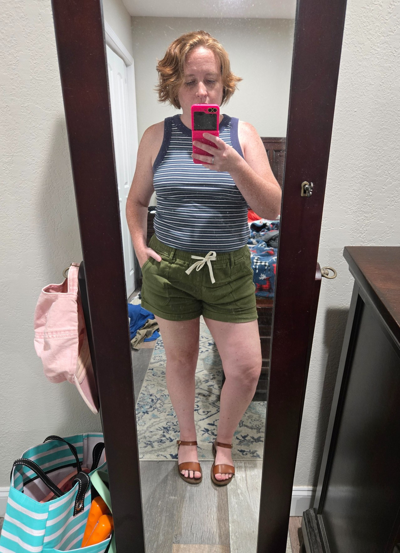 I really like these pull-on shorts. I sized up so the legs would be loose. 

 #LTKootd #LTKPetite