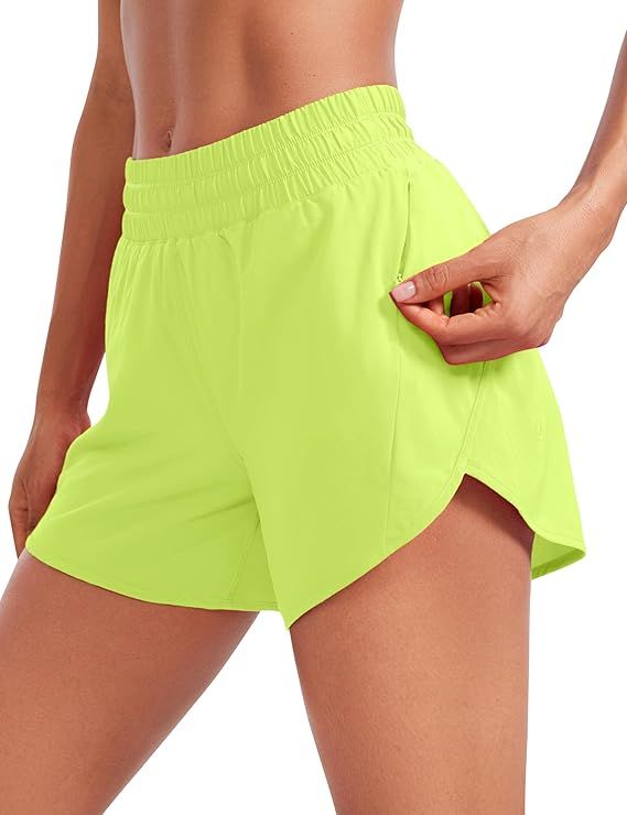 CRZ YOGA Womens Mid Waisted Running Shorts Liner - 5'' Quick Dry Athletic Sport Workout Track Sho... | Amazon (US)