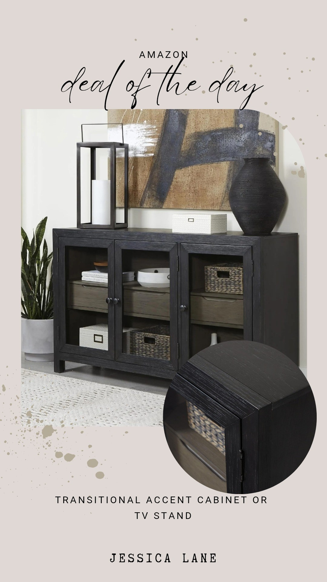 Featuring glass-front doors and a sleek black finish, this transitional accent cabinet provides elegant storage for any room. It offers a sophisticated way to display decor while keeping essentials organized and accessible.#FurnitureFinds #HomeOrganization #InteriorStyling #BlackFurniture #AmazonHome

#LTKSpringSale #LTKSaleAlert #LTKHome
