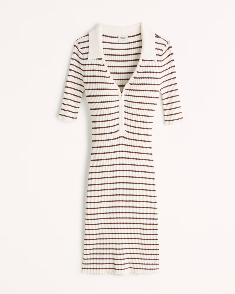 Half-Zip Polo Mini Sweater Dress | Abercrombie & Fitch (US)