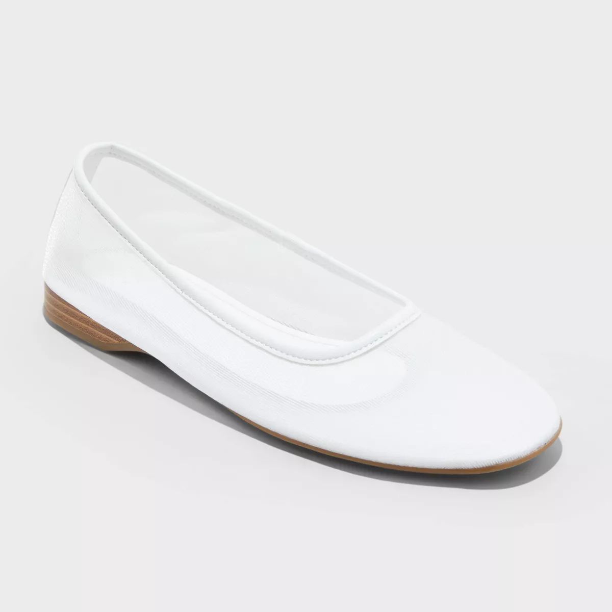 Women's Mel Mesh Ballet Flats with Memory Foam Insole - A New Day™ White 6 | Target