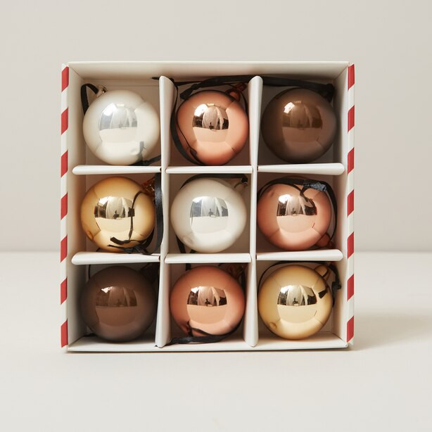 SET OF 9 GLASS ORNAMENTS, ARTISAN | Indigo (CA)