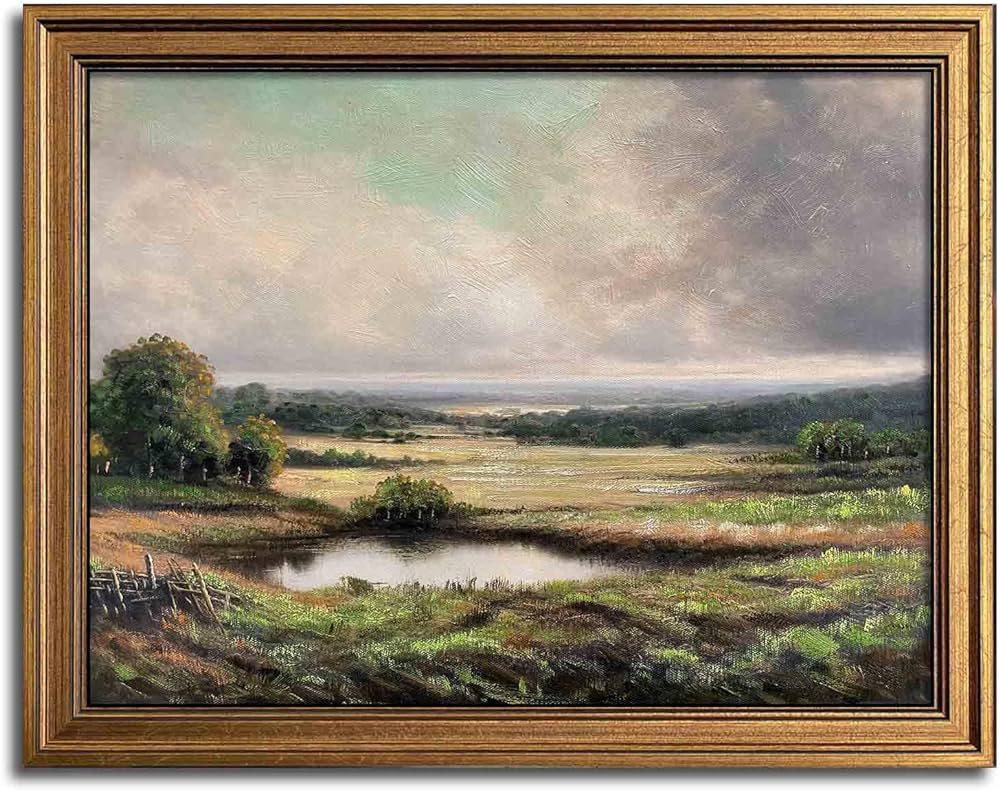 Gold Framed Vintage Wall Art Classical French Landscape Mountain Painting for Living Room Farmhou... | Amazon (US)