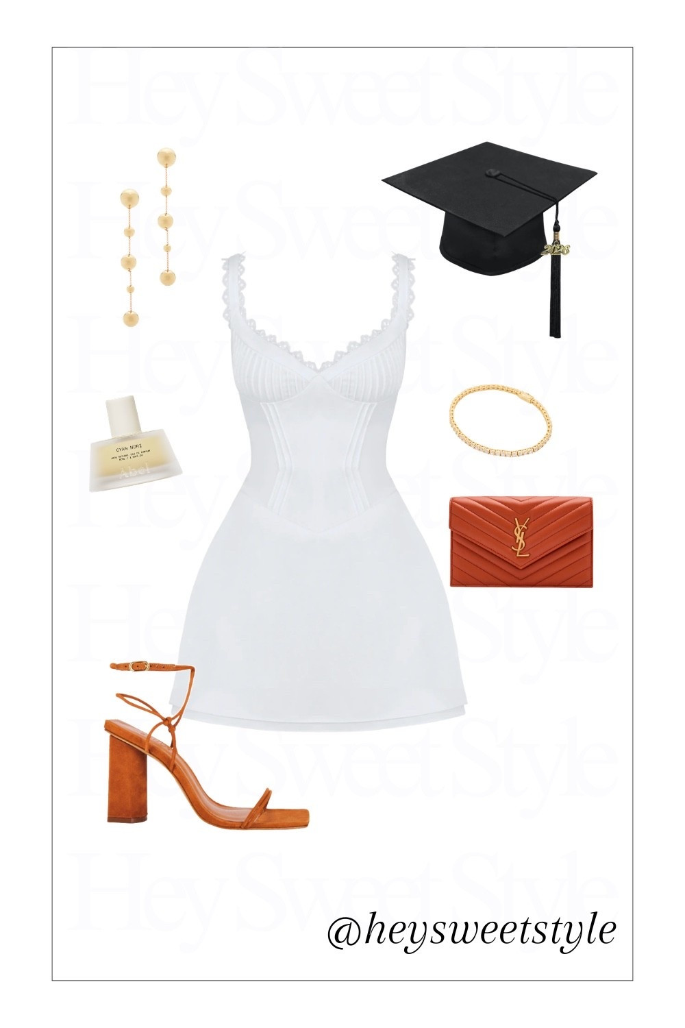 Pintuck mini dress & orange accessories | 10 College Graduation Outfit Ideas 🎓
