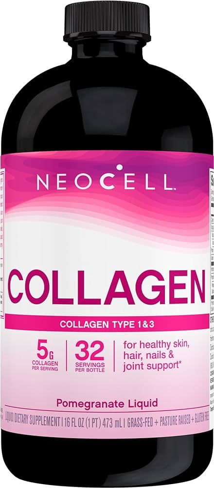 NeoCell Liquid Collagen, Skin, Hair, Nails and Joints Supplement, Includes Fruit Juice Concentrates and Green Tea Blend, Pomegranate, 16 oz., 1 Bottle | Amazon (US)