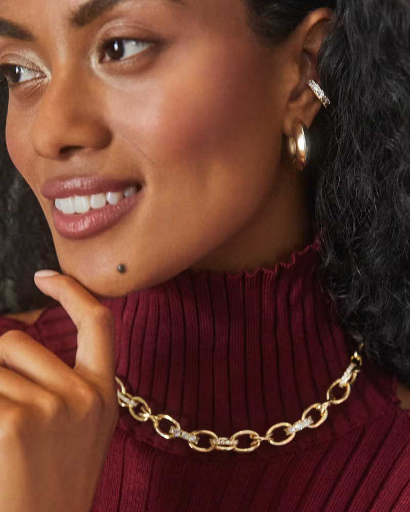 Livy Gold Chain Necklace in White Crystal | Kendra Scott | Kendra Scott