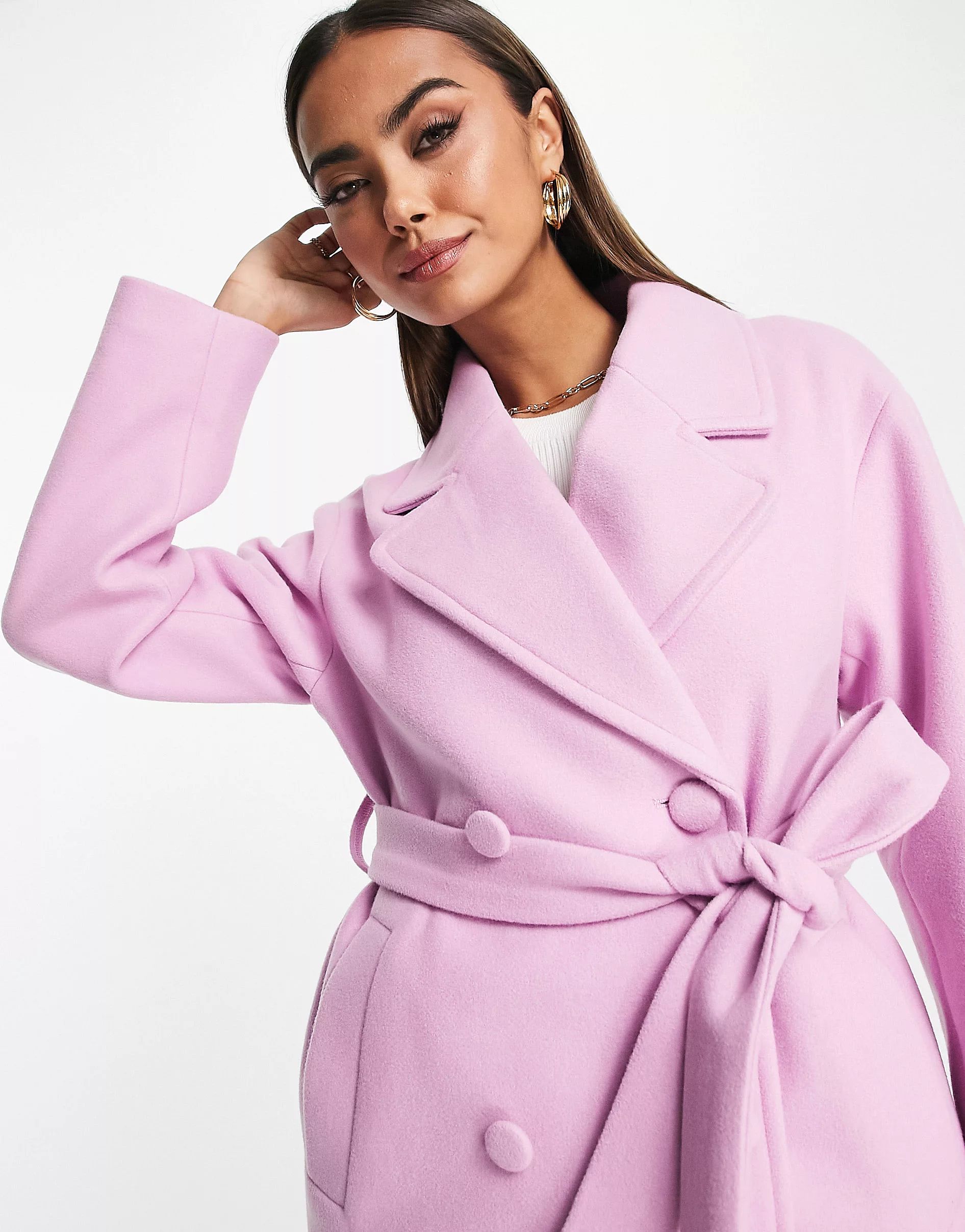 Nobody's Child belted coat in lilac | ASOS | ASOS (Global)