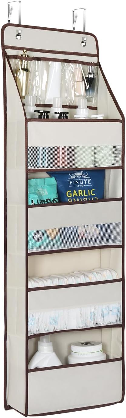 Univivi Door Hanging Organizer Nursery Closet Cabinet Baby Storage with 4 Large Pockets and 3 Sma... | Amazon (US)