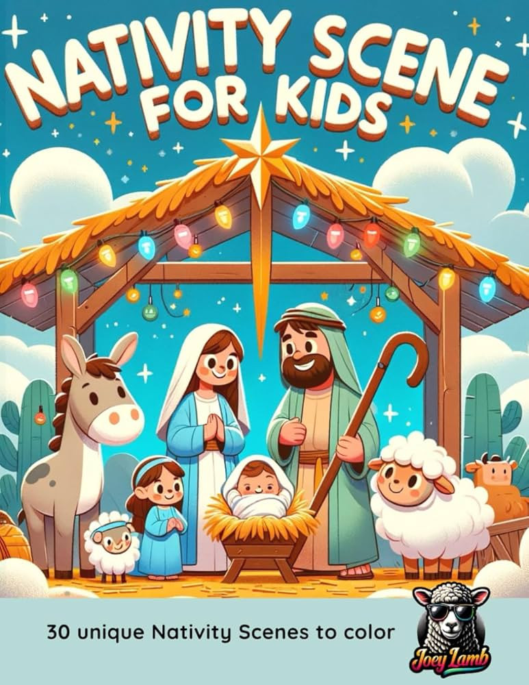 Nativity Scene coloring book for kids | christian coloring book for children: | Advent Prayer Boo... | Amazon (US)