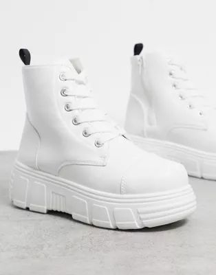 Koi Footwear vegan sporty hybrid boot in white | ASOS | ASOS (Global)