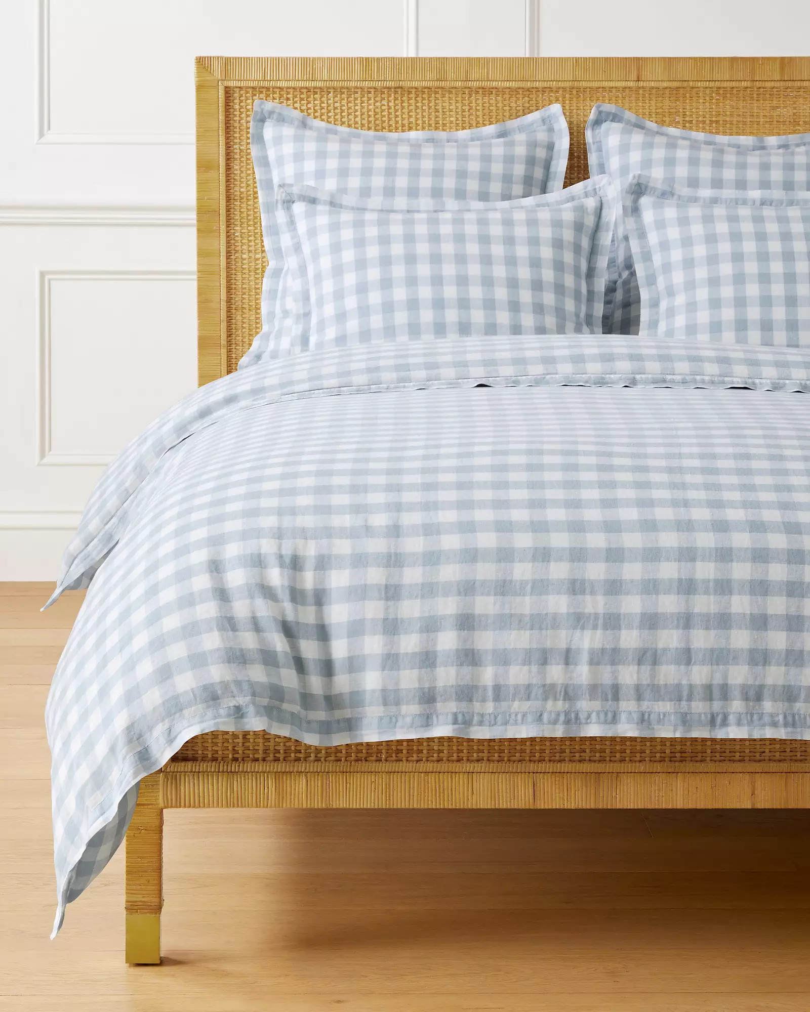Hyannis Port Gingham Linen Duvet Cover | Serena and Lily