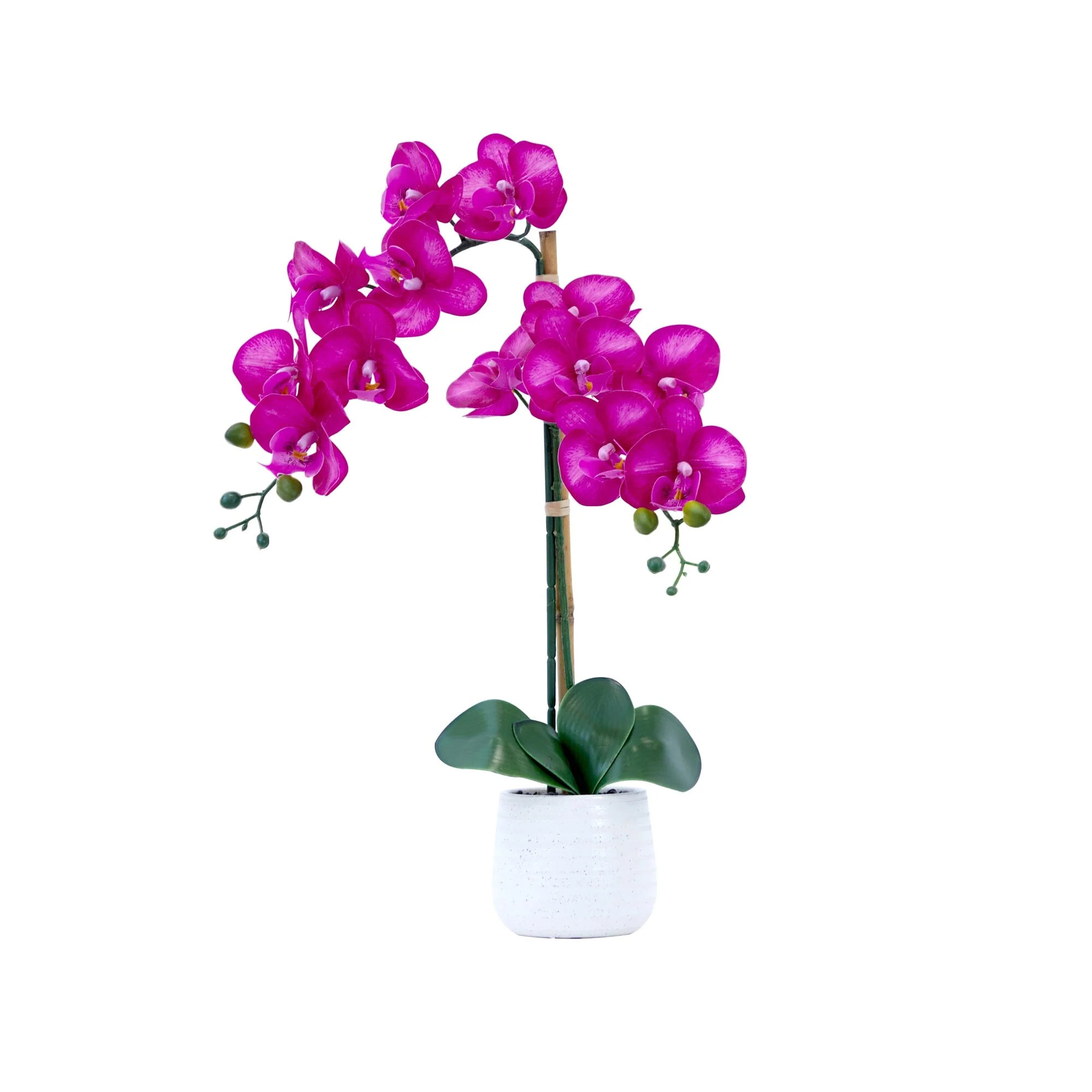 19\u201d Artificial Purple Orchid with Decorative Vase | Nearly Natural | Nearly Natural