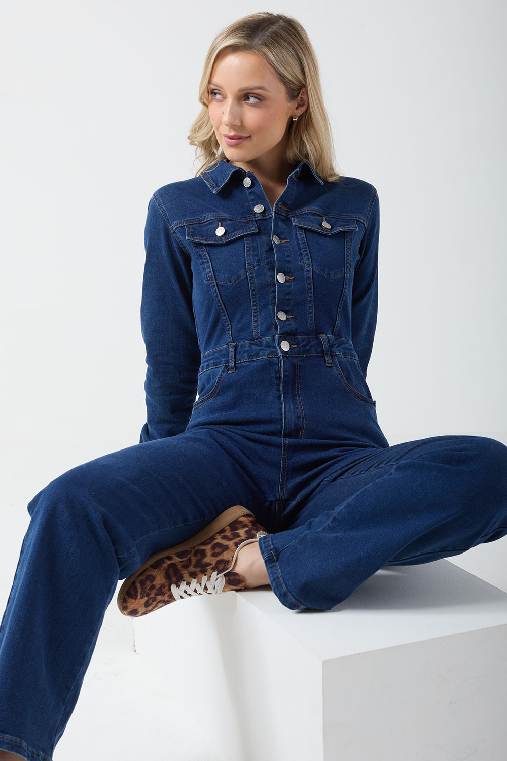 Faye Denim Jumpsuit | iCLOTHING